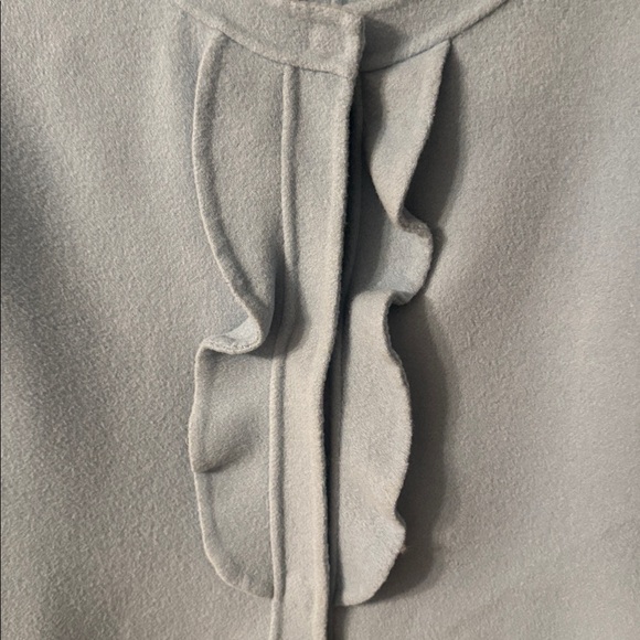 Talbots Sky Blue Ruffle-Front Blazer - Picture 3 of 5